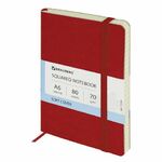 Блокнот МАЛЫЙ ФОРМАТ (100x150 мм) А6, BRAUBERG "Metropolis Ultra", под кожу, 80 л., клетка, красный, 111026