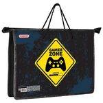 Папка на молнии с ручками ПИФАГОР А4, 1 отделение, пластик, ручки-шнурок, "Game Zone", 271470