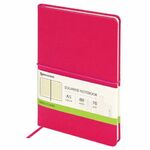 Блокнот А5 (148x218 мм), BRAUBERG "Metropolis X", под кожу, 80 л., резинка, клетка, малиновый, 111034