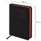 Ежедневник датированный 2024 МАЛЫЙ ФОРМАТ 100х150 мм А6, BRAUBERG "Chameleon", под кожу, черный/красный, 114798