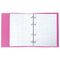 Тетрадь на кольцах А5 175х220 мм, 120 л., пластик, клетка, с резинкой, BRAUBERG, розовая, 403572