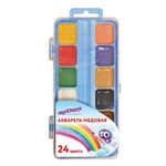 Краски акварельные ЮНЛАНДИЯ "ЮНЛАНДИК-ХУДОЖНИК", медовые, 24 цвета, КЛАССИЧЕСКИЕ, пластик, 192288