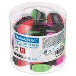 Точилка BRAUBERG "Space Neon", пластиковая, корпус ассорти, 228434