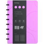Бизнес-тетрадь А5+, 80л., Berlingo "Eclipse", клетка, на кольцах, с возм. замены блока, 80г/м2, пластик. (полифом) обложка, линейка-заклад., фиолетов.