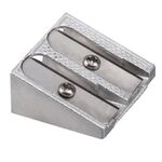 Точилка BRAUBERG "Style", металлическая клиновидная, 2 отверстия для чернографитных карандашей (в том числе утолщенных), 222486