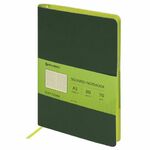 Блокнот А5 (148x218 мм), BRAUBERG "Metropolis Mix", под кожу, 80 л., клетка, темно-зеленый, 111037