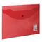 Папка-конверт с кнопкой МАЛОГО ФОРМАТА (240х190 мм), А5, прозрачная, красная, 0,18 мм, BRAUBERG, 224026