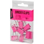 Зажимы для бумаг 19мм, Berlingo, 10шт., цветные, ПВХ упак., европодвес, розовые
