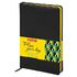 Ежедневник недатированный А5 138x213 мм BRAUBERG "Rainbow", под кожу, 136 л., черный/желтый, 113497