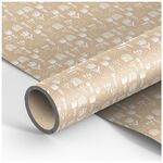 Упаковочная бумага крафт 70*100см, MESHU "White flowers", 70г/м2