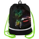 Мешок для обуви 1 отделение Berlingo "Go fast", 510*400мм, расшир. дно, светоотражающая лента, карман на молнии