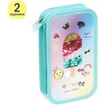 Пенал 2 отделения, 190*110 ArtSpace "Ice Cream", ламинированный картон, фольга