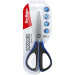 Ножницы Berlingo "Easycut 300", 17,5см, синие, мягкие вставки, европодвес