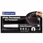 Маркер перманентный БЕЛЫЙ CENTROPEN, круглый наконечник, 1,2 мм, блистер, 2686, 5 2686 6000