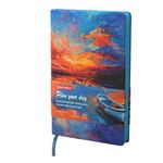 Ежедневник недатированный А5 (138х213 мм), BRAUBERG VISTA, под кожу, гибкий, 136 л., "Sunset at sea", 112041