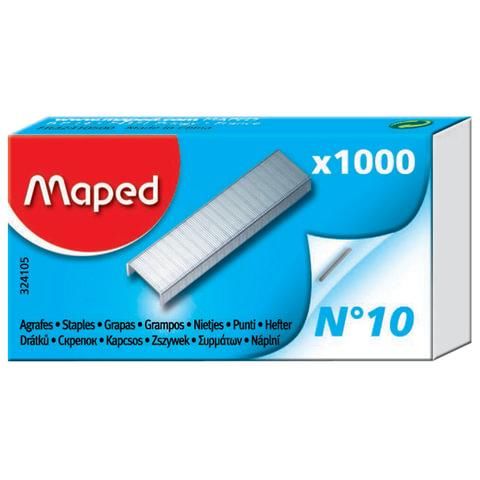 Скобы для степлера №10, 1000 штук, MAPED (Франция), до 20 листов, 324105