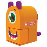 Точилка механическая ПИФАГОР "Монстрик", корпус оранжевый, для чернографитных и цветных карандашей, 228477