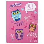 Блокнот МАЛЫЙ ФОРМАТ 110х147 мм А6, 80 л., твердый, клетка, ЮНЛАНДИЯ, "Совушки", 111618