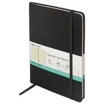 Блокнот А5 (148x218 мм), BRAUBERG "Metropolis Special", под кожу, 80 л., резинка, клетка, черный, 111577