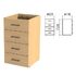 Тумба (каркас БЕЗ КРЫШКИ) приставная "Монолит", 400х416х728 мм, 4 ящика, бук бавария, ТМ05.1
