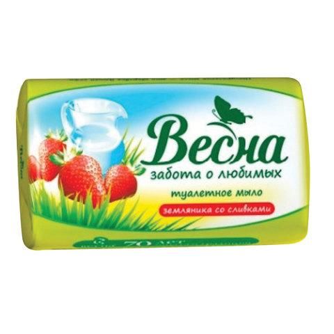 Мыло туалетное 90 г ВЕСНА "Земляника со сливками", ГОСТ, 6090