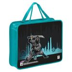 Папка на молнии с ручками ЮНЛАНДИЯ А4, 1 отделение, пластик, ширина 80 мм, "Black Ninja", 271463