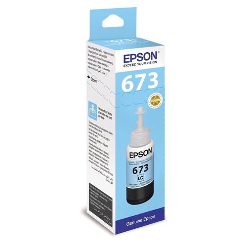 Чернила EPSON 673 (T6735) для СНПЧ Epson L800/L805/L810/L850/L1800, светло-голубые, ОРИГИНАЛЬНЫЕ, C13T67354A/598