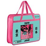 Папка на молнии с ручками BRAUBERG А4, 1 отделение, пластик, 80 мм, "Anime city", 271468