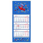 Календарь квартальный 1 бл. на 1 гр. OfficeSpace Mini premium "Россия", с бегунком, 2024г.