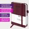 Ежедневник датированный 2024 МАЛЫЙ ФОРМАТ 100х150 мм А6, BRAUBERG "Wood", под кожу, бордовый, 114797
