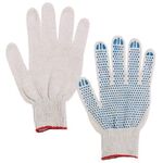 Перчатки хлопчатобумажные, КОМПЛЕКТ 300 ПАР, 7,5 класс, 46-48 г, 166 текс, ПВХ точка, LAIMA СТАНДАРТ, БЕЛЫЕ, 600994