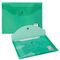 Папка-конверт с кнопкой МАЛОГО ФОРМАТА (240х190 мм), А5, прозрачная, зеленая, 0,18 мм, BRAUBERG, 224025