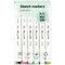 Набор двусторонних маркеров для скетчинга MESHU 36цв., основные цвета, корпус трехгранный, пулевид./клиновид.наконечники, ПВХ-бокс