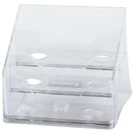 Подставка для визиток настольная BRAUBERG-CONTRACT, на 150 шт., 85х100х75 мм, 3 отделения, прозрачная, 235406