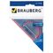 Треугольник пластиковый, угол 45, 13 см, BRAUBERG "Crystal", с транспортиром, прозрачный, с выделенной шкалой, 210293