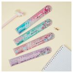 Линейка 15см MESHU "Unicorn rest", ПВХ с блестками, ассорти, европодвес