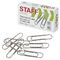 Скрепки большие 50 мм гофрированные 50 шт., STAFF "EVERYDAY", металлические, РОССИЯ, 220011