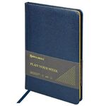 Еженедельник недатированный А5 145х215 мм, BRAUBERG "Iguana", под кожу, 64 л., синий, 114476