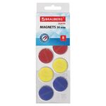 Магниты МОЩНЫЕ 30 мм, НАБОР 8 шт., ассорти, BRAUBERG "SUPER", 237479