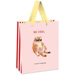 Пакет подарочный 11*14*6,5см MESHU "Be cool", выб. лак, матовая ламинация