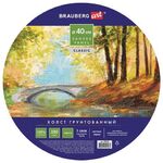 Холст на картоне BRAUBERG ART CLASSIC, 40см, грунтованный, круглый, 100% хлопок, мелкое зерно,190624