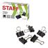 Зажимы для бумаг STAFF "EVERYDAY", КОМПЛЕКТ 12 шт., 19 мм, на 60 листов, черные, картонная коробка, 224606