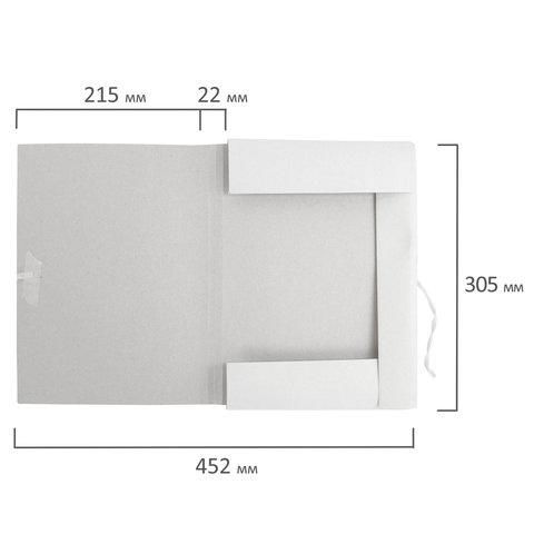 Папка для бумаг с завязками картонная мелованная ОФИСМАГ, гарантированная плотность 320 г/м2, до 200 листов, 124568