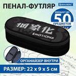 Пенал-футляр BRAUBERG, 1 отделение, органайзер, полиэстер, 22x9x5 см, "Emotions", 271588