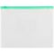 Папка-конверт на zip-молнии OfficeSpace А5, полипропилен, 150мкм, прозрачная, карман, молния зеленая