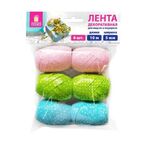 Лента упаковочная декоративная для подарков, горошек, 6 шт., 5 мм х 10 м, цвет ассорти, ЗОЛОТАЯ СКАЗКА, 591827