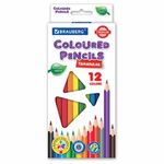 Карандаши цветные BRAUBERG PREMIUM, 12 цветов, трехгранные, грифель мягкий 3,3 мм, 181651
