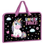 Папка на молнии с ручками ЮНЛАНДИЯ А4, 1 отделение, пластик, ширина 45 мм, "Magic unicorn", 270944