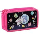 Пенал 3 отделения, 190*110 ArtSpace "SpaceCat", ламинированный картон, фольга