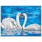 Раскраска по номерам А4 "Белые лебеди", С АКРИЛОВЫМИ КРАСКАМИ, на картоне, кисть, ЮНЛАНДИЯ, 664156